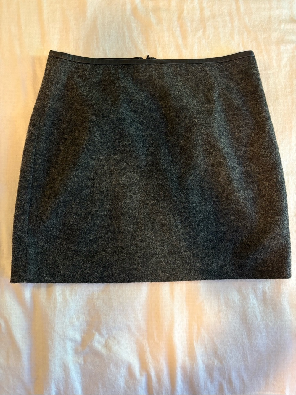 Madewell Charcoal Gray Wool-Blend Mini Skirt